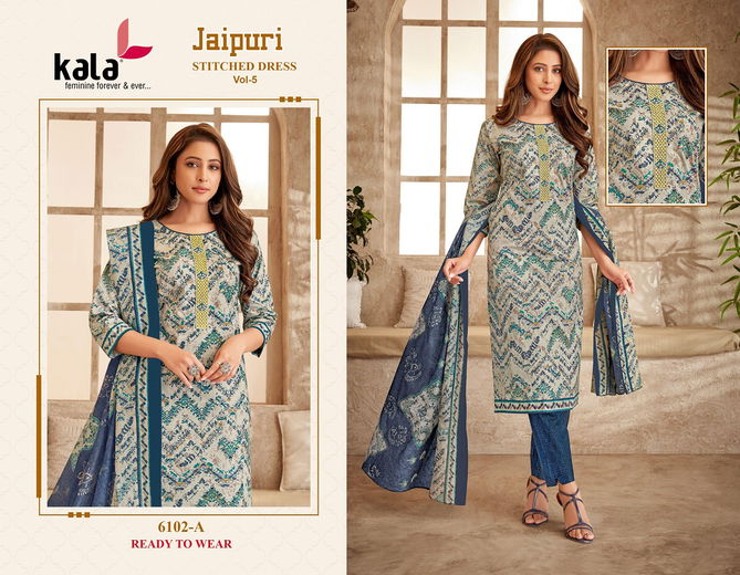 Jaipuri Vol 5 By Kala Printed Cotton Kurti With Bottom Dupatta Wholesalers In Delhi
